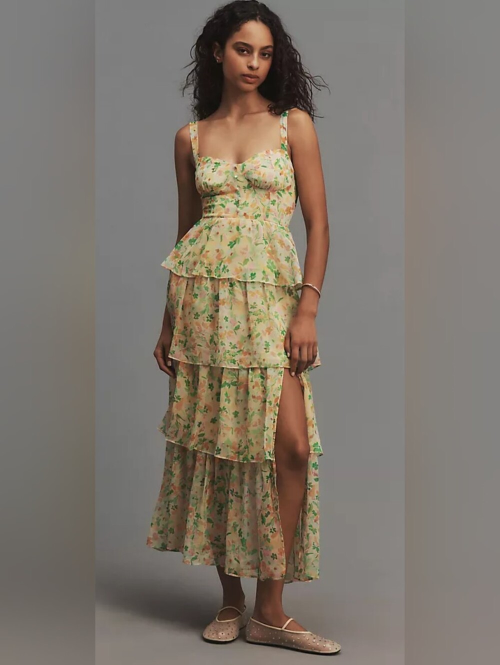 NWOT! ASTR Fall Anthro Garden Party Women's Cottagecore Tiered Maxi Dress Small